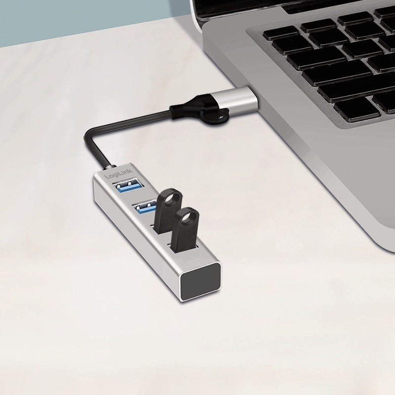 Hub USB3.0 4-porty USB- A 5Gbit/s | PartsPC.pl