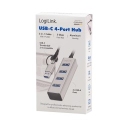 Hub USB3.0 4-porty USB- A 5Gbit/s | PartsPC.pl