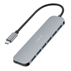 Hub 7 portów USB3.2 USB-A, 5 Gbps, 20W PD | PartsPC.pl