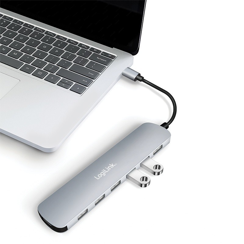 Hub 7 portów USB3.2 USB-A, 5 Gbps, 20W PD | PartsPC.pl
