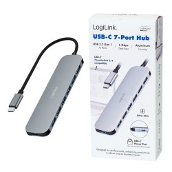 Hub 7 portów USB3.2 USB-A, 5 Gbps, 20W PD | PartsPC.pl