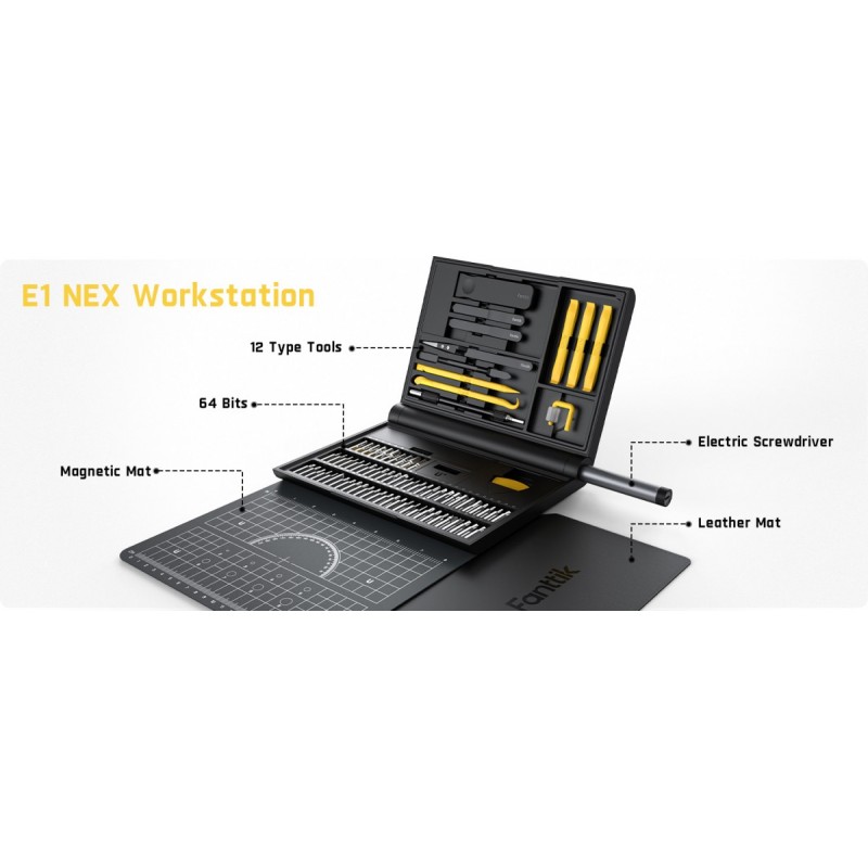Wkrętak akumulatorowy E1 Nex Workstation, zestaw | PartsPC.pl