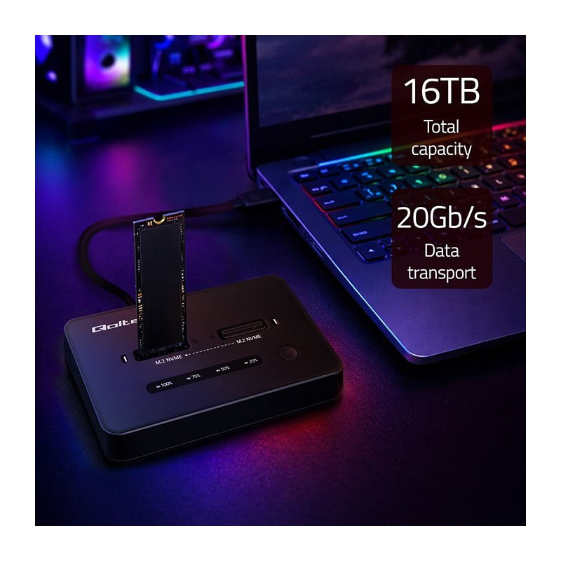 Stacja dokująca Qoltec dysków SSD M.2 NVMe | PCIe | PartsPC.pl