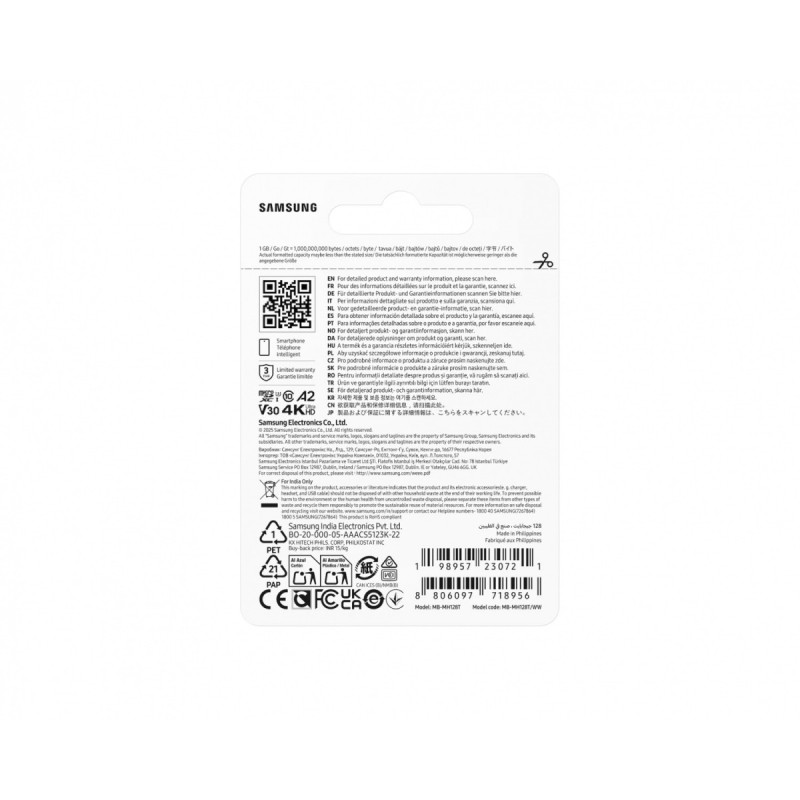 Karta pamięci MB-MH128T/WW T9 microSD 128GB | PartsPC.pl