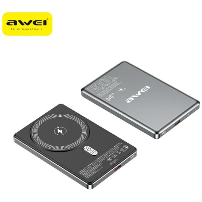 Powerbank PA-30 MagSafe 5000mAh indukcyjny szary | PartsPC.pl