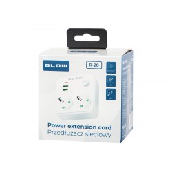 Rozgałęźnik R-20 PR 2-GNIAZDA + 2USB + USB-C biały | PartsPC.pl