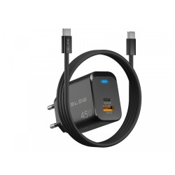 Ładowarka sieciowa gniazdo USB + USB-C PD 45W + kabel | PartsPC.pl