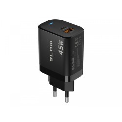 Ładowarka sieciowa gniazdo USB + USB-C PD 45W + kabel | PartsPC.pl