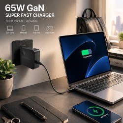 Ładowarka sieciowa GaN 65W | USB-C PD PPS | 5-21V | 3-3.25A | PartsPC.pl