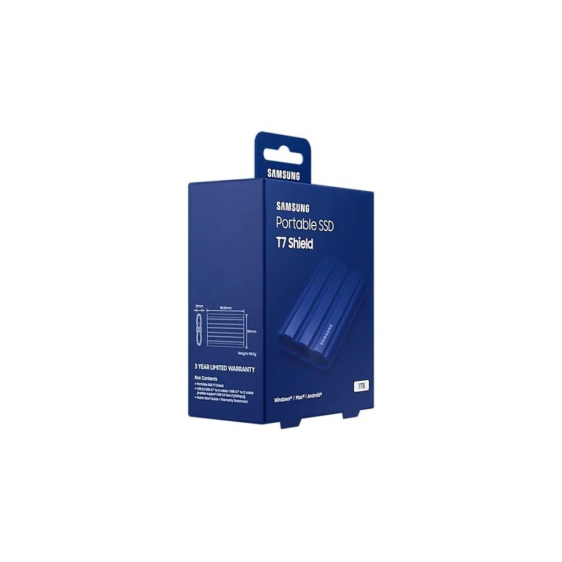 Dysk SSD zewnętrzny Samsung T7 Shield 1TB (1050/1000 MB/s) USB 3.1 Blue