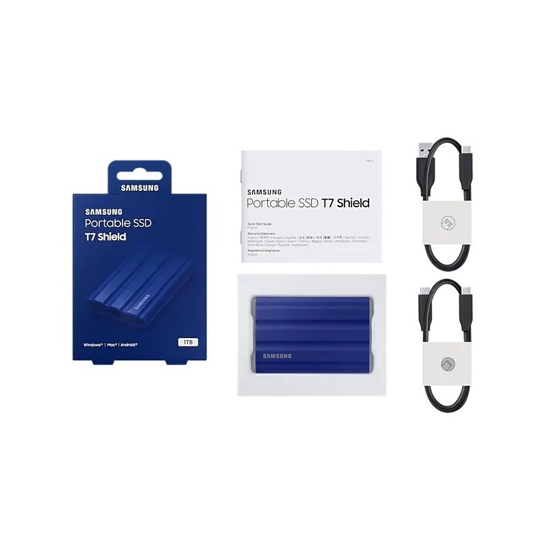 Dysk SSD zewnętrzny Samsung T7 Shield 1TB (1050/1000 MB/s) USB 3.1 Blue