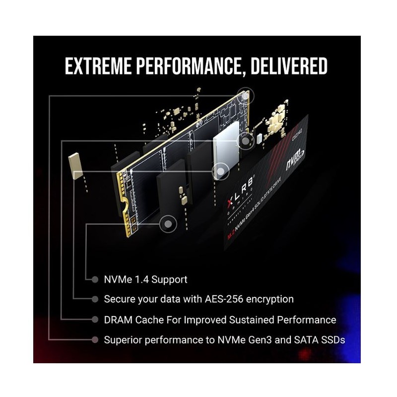 PNY Dysk SSD 4TB M.2 2280 CS3140 M280CS3140-4TB-RB | PartsPC.pl