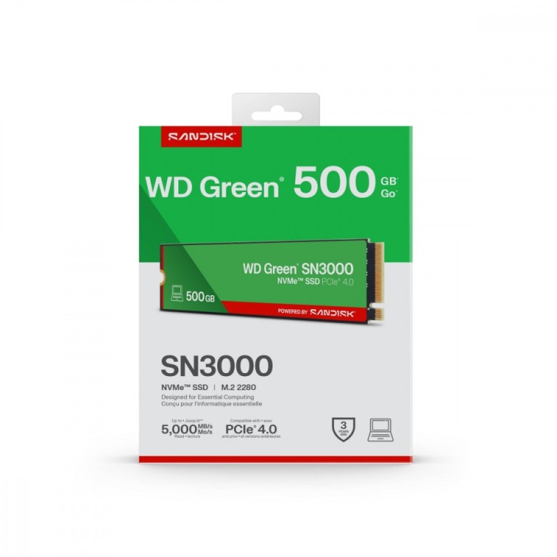 WD Green™ SN3000 NVMe™ SSD POWERED BY SANDISK 500 GB | PartsPC.pl
