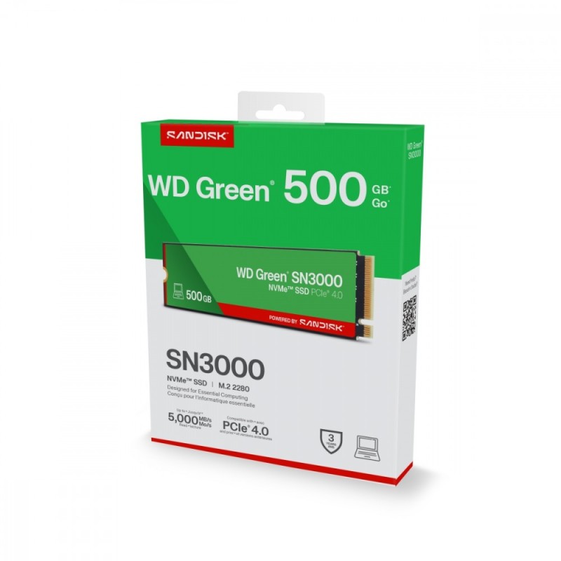WD Green™ SN3000 NVMe™ SSD POWERED BY SANDISK 500 GB | PartsPC.pl