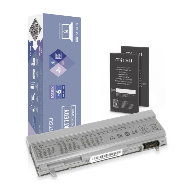 Bateria Mitsu do Dell Latitude E6400 (6600mAh) | PartsPC.pl