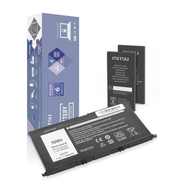 Bateria Mitsu do Dell Inspiron 15 (7557), 15 (7559) - 4400mA… | PartsPC.pl