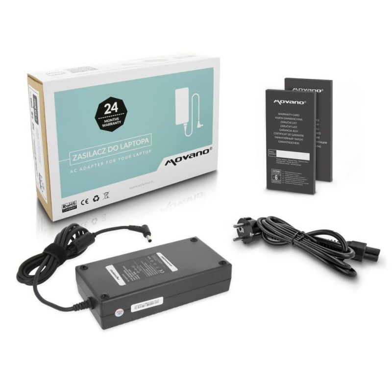 Zasilacz Movano 19.5v 9.23a (6.0x3.7 pin) 180W do Asus | PartsPC.pl