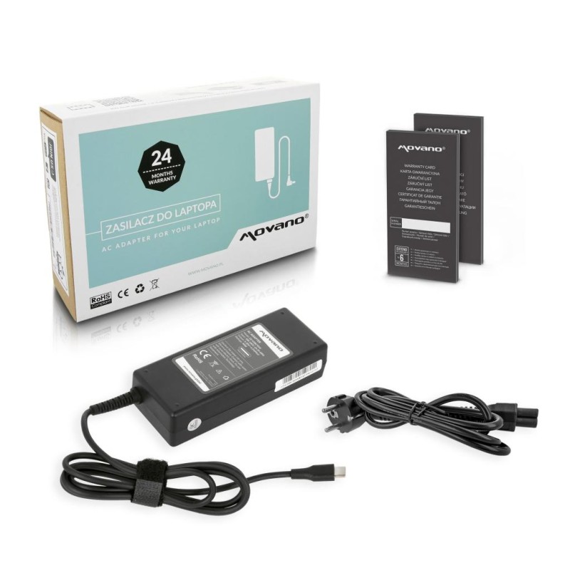 Zasilacz Movano 90W USB type C USB-C (black) | PartsPC.pl