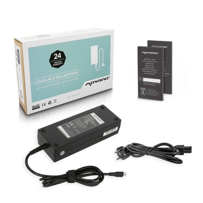 Zasilacz Movano 130W USB type C USB-C (black) | PartsPC.pl