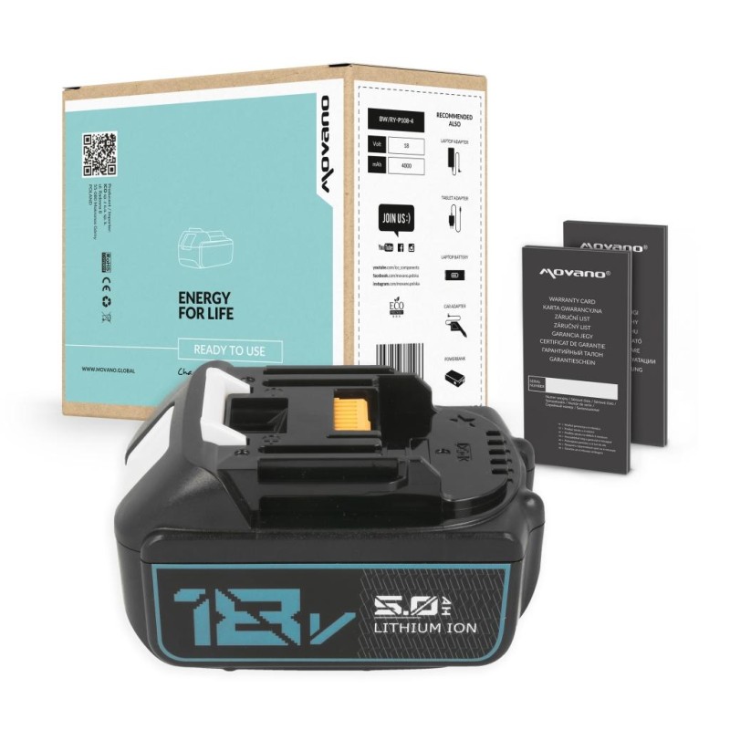 Bateria Movano do Makita BL1830, BL1850 (5000 mAh) | PartsPC.pl