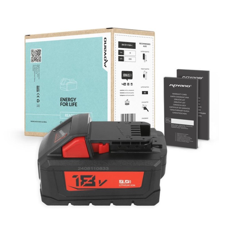 Bateria Movano do Milwaukee M18 (8000 mAh) | PartsPC.pl