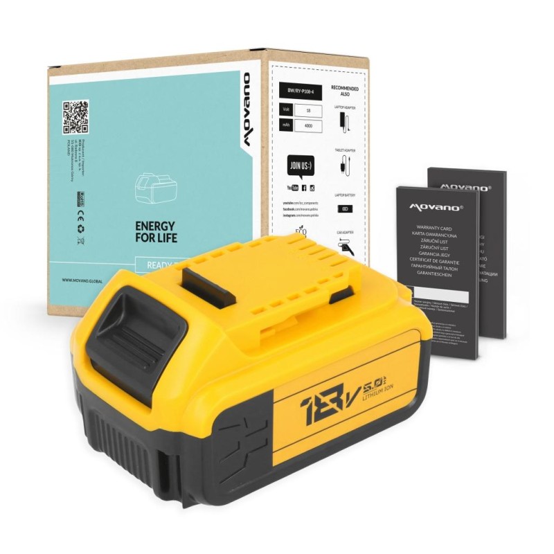 Bateria Movano do DeWalt DCB180, DCB200, DCB205 (5000 mAh) | PartsPC.pl