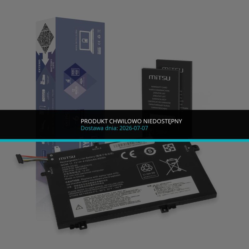 Bateria Mitsu do Lenovo ThinkPad L14, L15, L480, L580 | PartsPC.pl