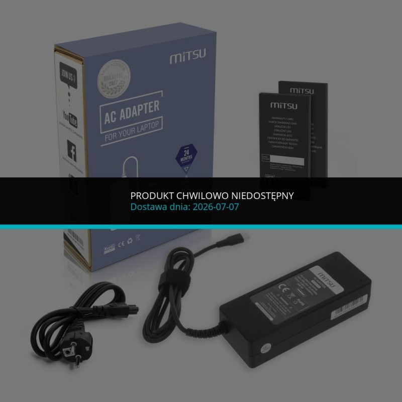 Zasilacz sieciowy Mitsu 90W USB-C, USBC, 5-20V, 3-4.5A... | PartsPC.pl