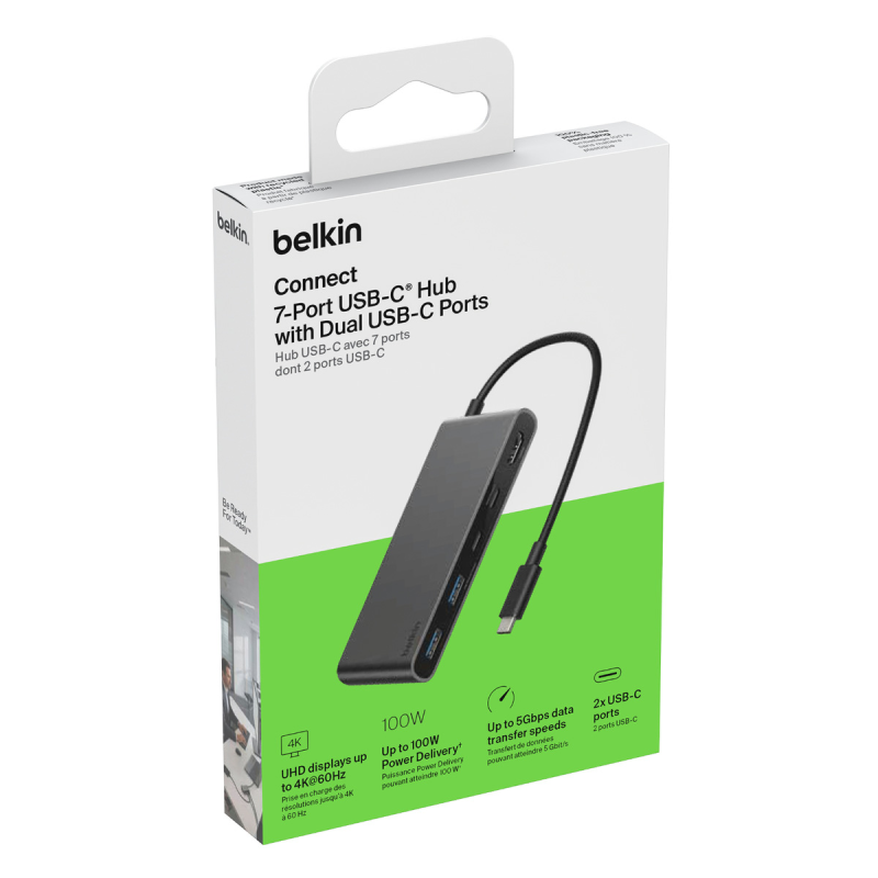 Belkin Connect Hub USB-C, 7 portów: 2 x USB-A, 2 x USB-C PD … | PartsPC.pl