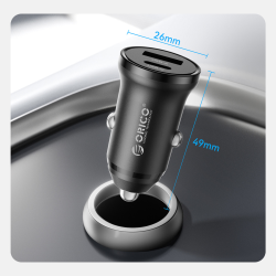 Orico Ładowarka samochodowa PD 65W, USB-C, USB-A, aluminium | PartsPC.pl