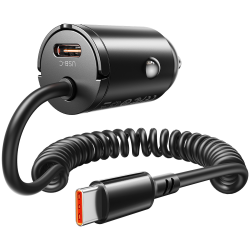 Orico Ładowarka samochodowa PD 30W, 2 x USB-C, z kablem spir… | PartsPC.pl