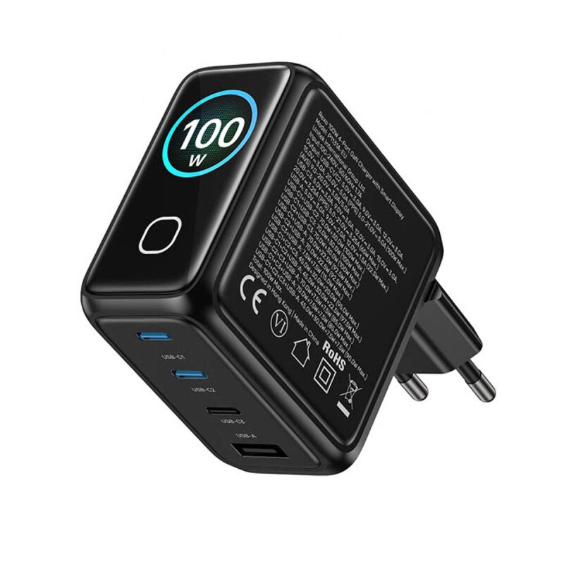 Unitek Ładowarka GaN z wyświetlaczem | 100W | 3xUSB-C | 1xUS… | PartsPC.pl