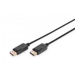 Kabel DisplayPort DIGITUS z zatrzaskami 1080p 60Hz FHD Typ DP/DP M/M czarny