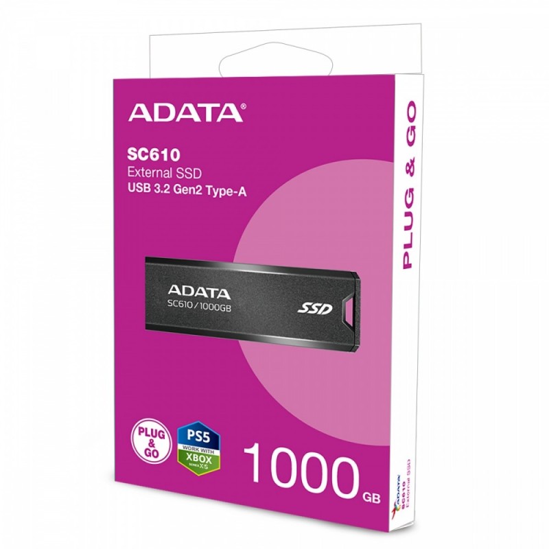 Adata Dysk SSD zewnętrzny SC610 1000 GB USB3.2A Gen2 czarny… | PartsPC.pl