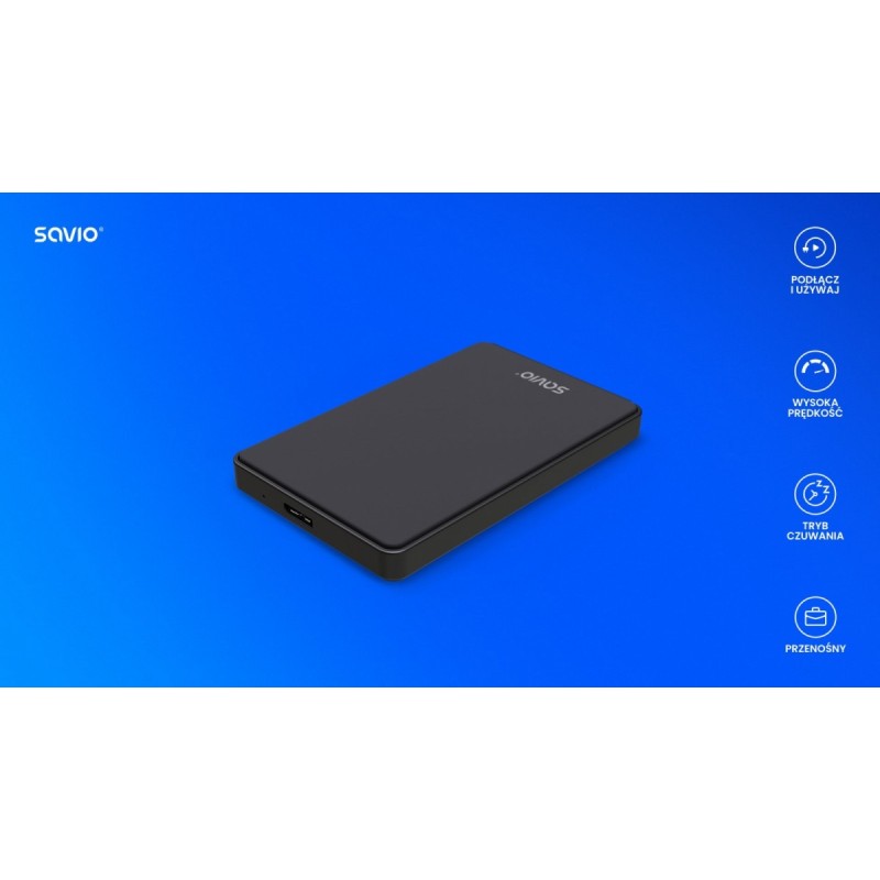 Savio Zewnętrzna obudowa na dysk HDD/SDD 2,5 cala, USB 3.0, … | PartsPC.pl