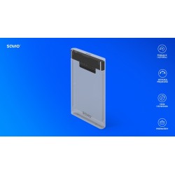 Obudowa na dysk HDD/SDD SAVIO AK-66, USB 3.0, 2,5", transparentny