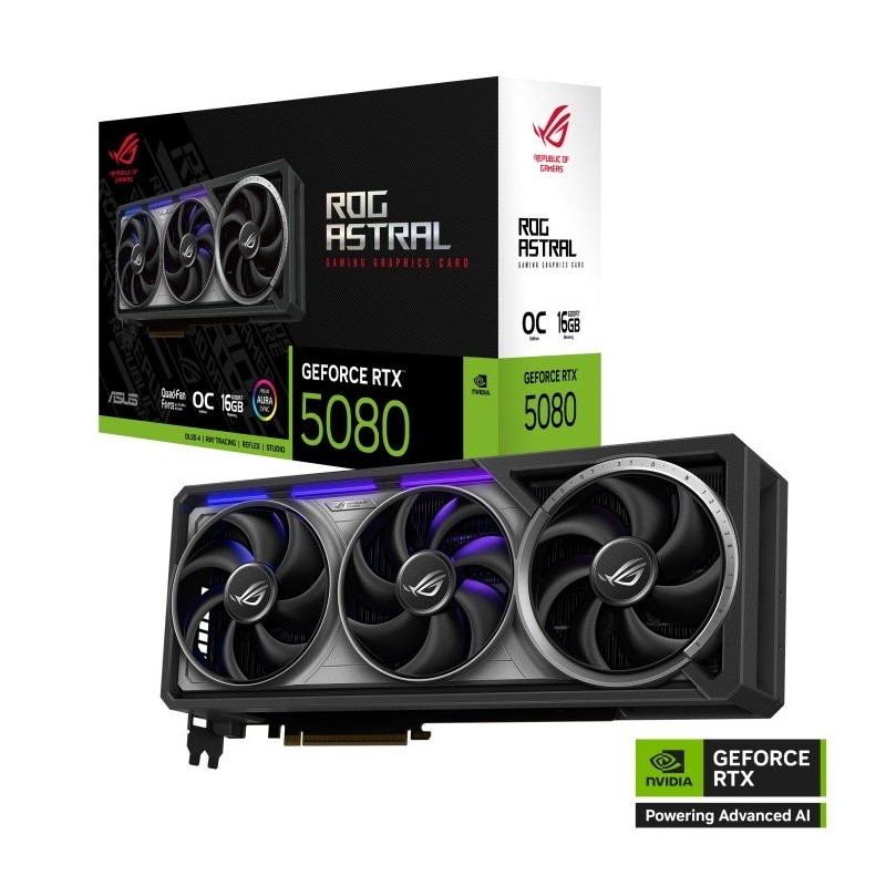 Asus Karta graficzna GeForce RTX 5080 ROG ASTRAL OC GDDR7 256bit 3DP/2HDMI