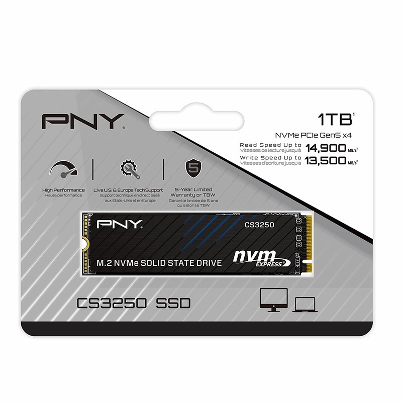 PNY Dysk SSD 1TB M.2 2280 PCi5.0 M280CS3250-1TB-TB | PartsPC.pl