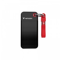 Dysk SSD zewnętrzny Verbatim Pocket SSD 1TB USB-C 3.2 Gen 2 czarny/czerwony