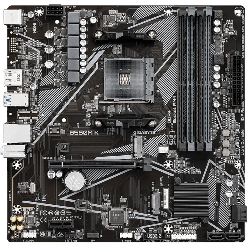 Płyta Gigabyte B550M K /AMD B550/DDR4/SATA3/M.2/USB3.0/PCIe4… | PartsPC.pl