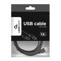 Gembird Kabel USB 2.0 typu AB AM-BM 1.8m czarny | PartsPC.pl