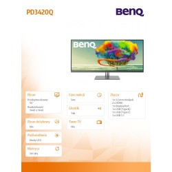 Benq Monitor 34 cali PD3420Q LED QHD/IPS/5ms/GL/HDMI/DP | PartsPC.pl