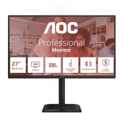 Monitor AOC 27" Q27E4CV IPS QHD 120Hz HDMI 2xDP HUB RJ45 gło… | PartsPC.pl