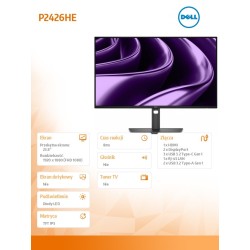 Monitor P2426HE 24 cale IPS FHD (1920x1080)/16:9/HDMI/2xDP/2… | PartsPC.pl