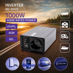 Przetwornica napięcia MS Wave | 12V na 230V | 500/1000W | PartsPC.pl
