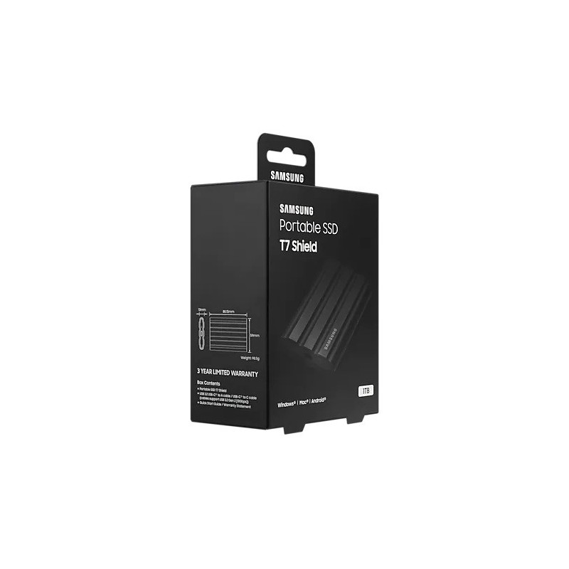 Samsung Dysk SSD T7 Shield 1TB USB 3.2, czarny | PartsPC.pl