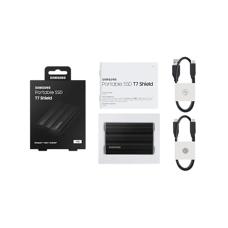 Samsung Dysk SSD T7 Shield 1TB USB 3.2, czarny | PartsPC.pl