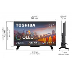 Toshiba Telewizor QLED 32 cale 32QV2F63DG | PartsPC.pl
