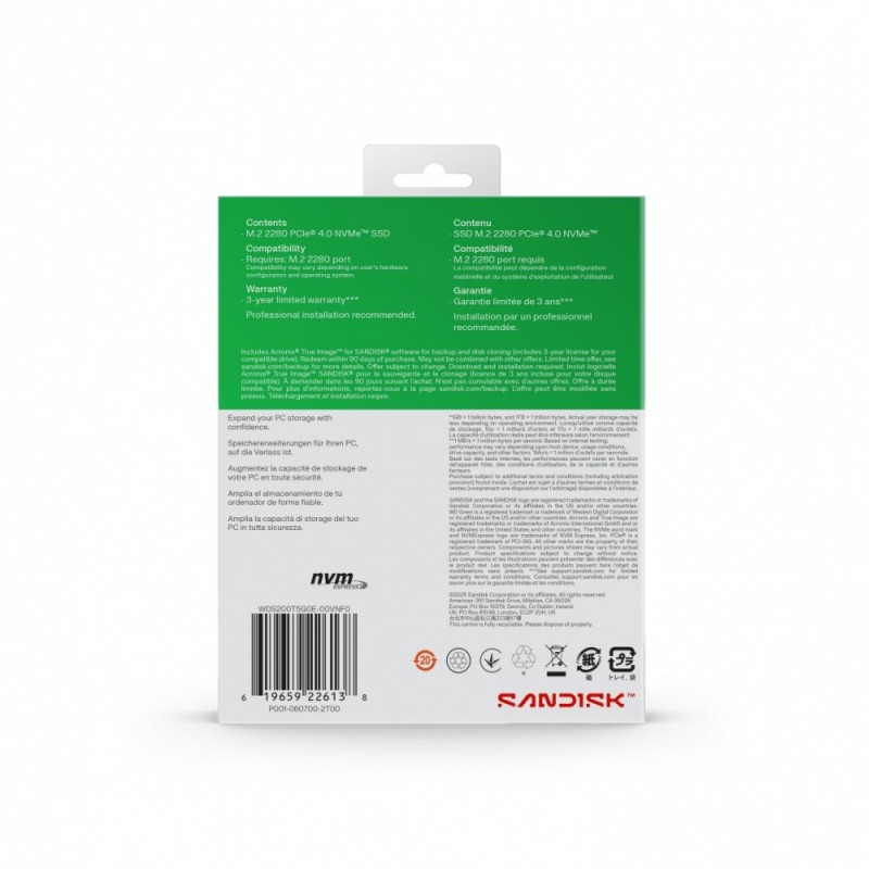 WD Green™ SN3000 NVMe™ SSD POWERED BY SANDISK 2 TB | PartsPC.pl