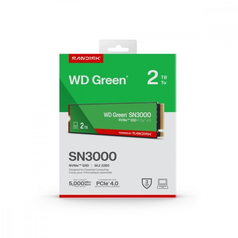 WD Green™ SN3000 NVMe™ SSD POWERED BY SANDISK 2 TB | PartsPC.pl